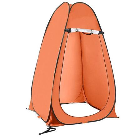 Yksinkertainen Pop Up -suihkuteltta, wc-vaihtokaappi, leirintäalueen ulkotilojen suoja, sisä- ja ulkotilojen vaihtohuttu, kannettava (oranssi)