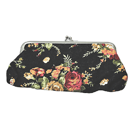 Svart blomstermønster - Veske [Stor]