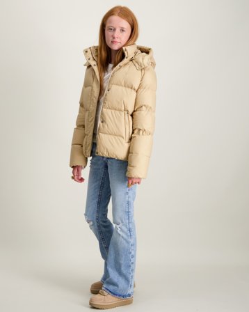 Polo Ralph Lauren Down Hooded Jacket Beige Jacken Mädchen - Kids Brand Store