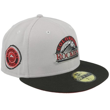New Era - Colorado Rockies Crimson Street 59FIFTY 93 Inaugural Year Grey/Black Fitted Fitted Grey Cap - MLB @ Hatstore