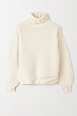 Soft Goat - Chunky Turtleneck - L - Feather White