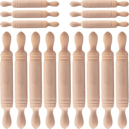 30 stk Miniatyr Kjevle i Tre, Små Kjevler for Deig, Leketøy for Barn som Liker å Late Som