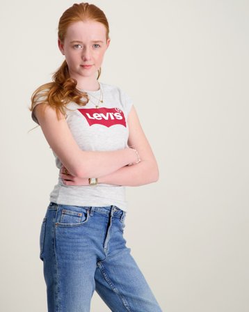 Levi's LVG SS BATWING TEE Harmaa T-paidat Tytöt - Kids Brand Store