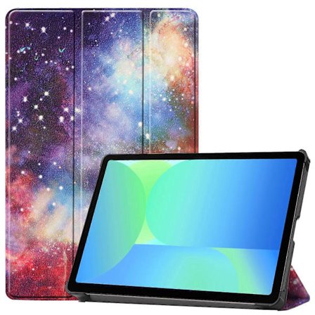 Samsung Galaxy Tab S10 FE/S9 FE -kotelo, kuvioitu nahkainen jalustallinen tablettisuojus