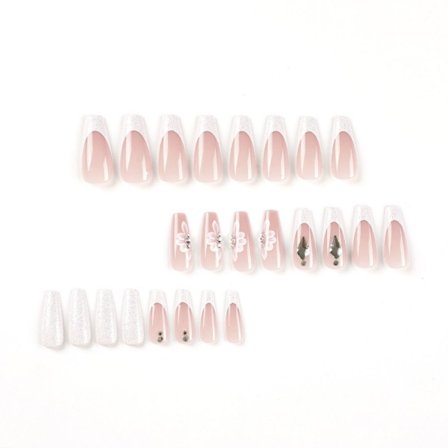 Fake Nails Ranskan valkoinen reuna kukka