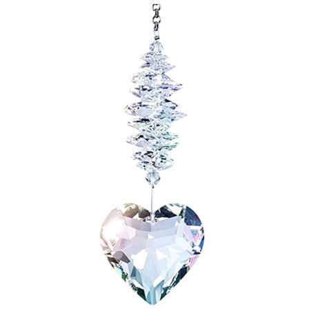Swarovski-krystaller, K9 krystallglass hjerteformet solfanger for fest bryllupsdekorasjon, klar fasettert kule regnbue maker anheng, høy kvalitet