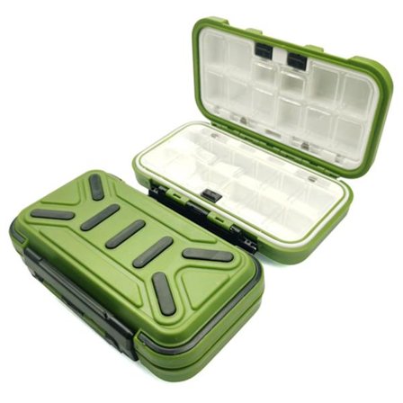 Vandtæt fiskegrej kasser dobbeltsidet agn lokkemad sag fisk krog opbevaringsboks karpe flue tilbehør [db]