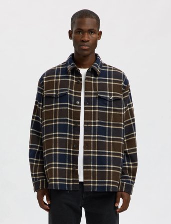 Selected Slhrlxpablo Wool Blend Overshirt - Navy - S