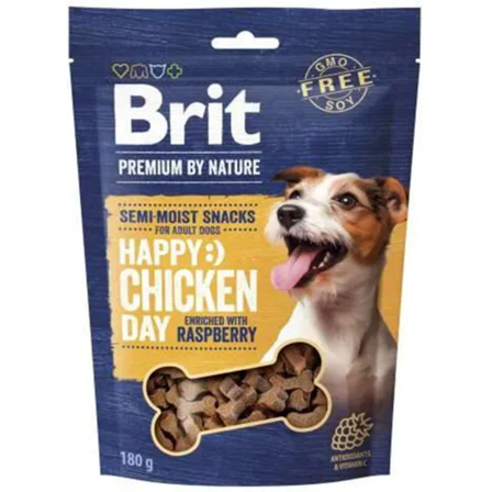 Brit Premium by Nature Puolipehmeät koiranherkut kana & vadelma 180 g