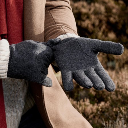 Hiems | Luvas em Lã Cinza para homens - Luvas de inverno