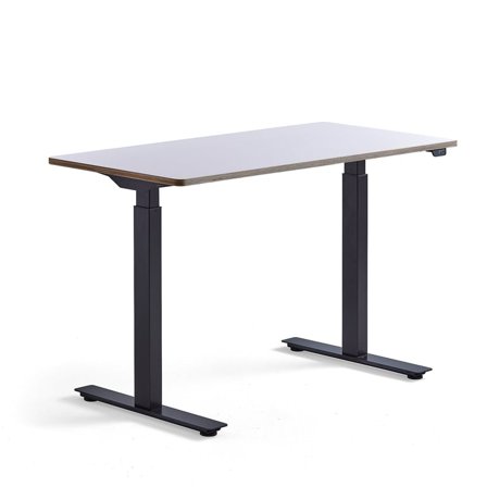 Skrivbord NOVUS, höj- och sänkbart, 1200x600 mm, svart/vit