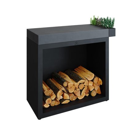 OFYR Butcher Block Storage 90 Black CD Arbetsbord svartlackerat stål, toppskiva i keramik, Utemöbler