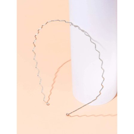 Vågigt Silverfårgad tunn metall diadem