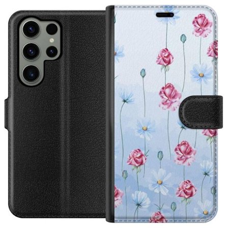 Kompatibelt Lommeboketui til Samsung Galaxy S23 Ultra Petal Reverie Sky Blue