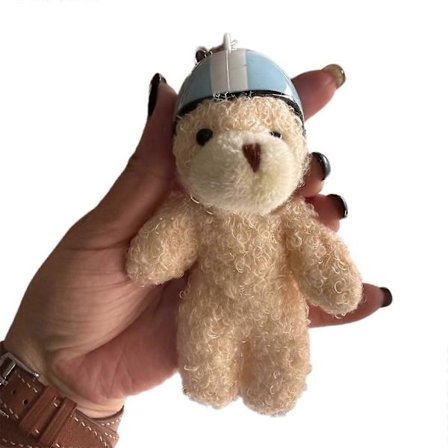 Söpö Karhu Avaimenperä Ihana Riipus Avaimenperä Käytännöllinen Puhelinhihna Ketju Avaimenperä Korut Käsityönä Tehdyt Avaimenperät sininen ja valkoinen