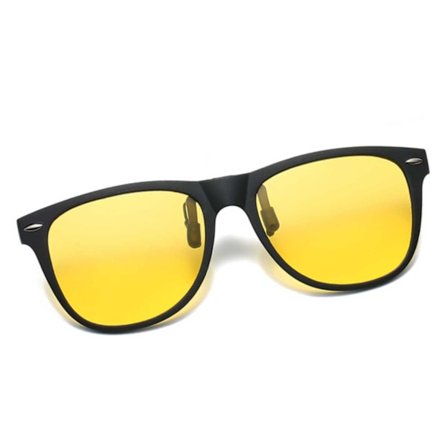 Polarisoitu Wayfarer Clip On aurinkolasit Käännä ylös Keltainen Night Vision