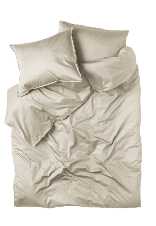 VIDE Enfärgat bäddset i satin 220x210 cm Sängkläder Beige ONESIZE