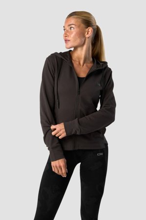 Stride Zip Hoodie Wmn Charcoal