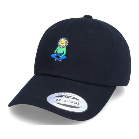 Iconic - Svart unconstructed Keps - Flowerboy Black Dad Cap @ Hatstore