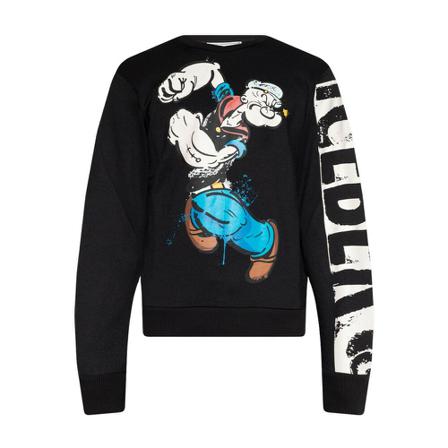 Iceberg, Printed sweatshirt Zwart, Heren, Maat:M,Katoen