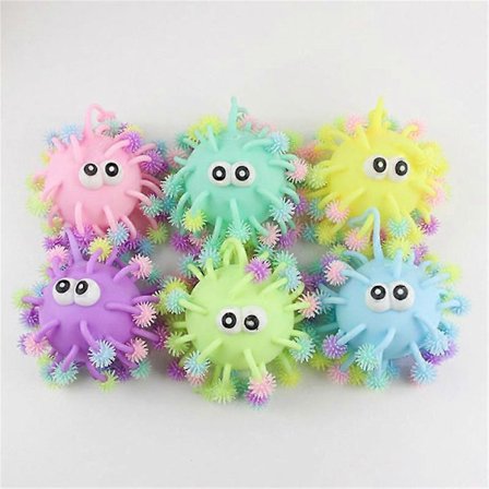 1-pack Färgad Slumpmässig Stressboll - Hållbar Sensorisk Fidgetleksak för ADHD & Autism 5tum/6tum/8tum