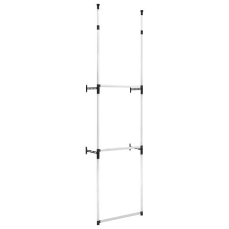 Vidaxl Teleskopiskt Garderobssystem Med Stänger Aluminium Silver