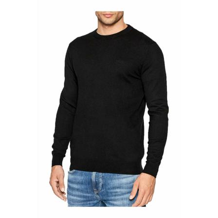 Guess, Round-neck Knitwear Zwart, Heren, Maat:S