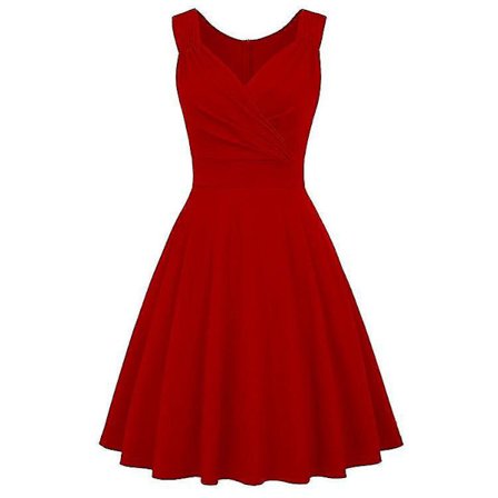 Retro Rockabilly-kjoler for kvinner 2XL rød