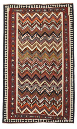 Hand Woven Persian Kilim Vintage Rug 154X252 Black/Dark Red