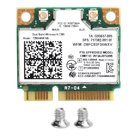 Intel 7260HMW Mini PCIE WiFi-kort Dual Band 300Mbps 2,4G 5GHz Trådlös Adapter för Laptop
