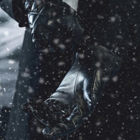 Gants en cuir matelassé noirs pour écran tactile pour hommes - Gants pour l'hiver