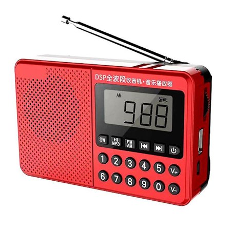 FM/AM/SW MP3-radio med dobbel antenne, full bånd, håndholdt MP3-spiller med LED