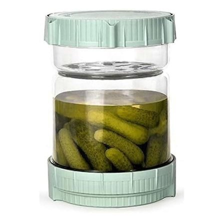 Suolakurkkupurkki Siiviläkannella, 1,4 litran suolakurkkuastia siivilällä, suolakurkku- ja oliivituntilasipurkki