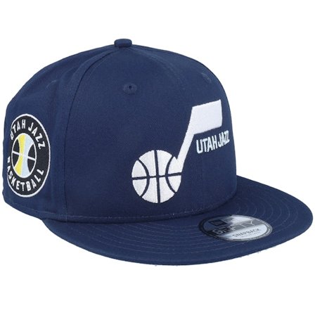 New Era - NBA Ble snapback Czapka Z Daszkiem - Utah Jazz NBA Patch 9FIFTY Navy Snapback @ Hatstore