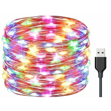 LED Lyskæde, 22m LED Lys Kæde 200 LED'er USB Drevet, Vandtæt Kobbertråd Fe Lys til Hegn Terrasse Have Træ Julefest Bryllup