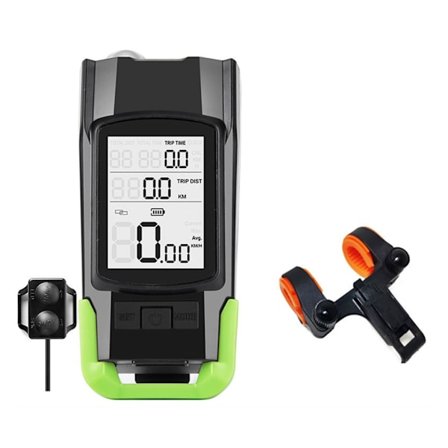 Trådløs cykelcomputer med 3 tilstande Horn Lommelygte Universal Cykel Speedometer Odometer LED Forlygte