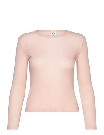 Woolly T Tops T-shirts Long-sleeved T-shirts Pink Müsli By Green Cotton