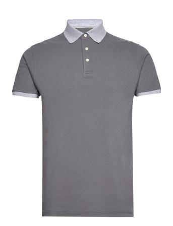 Marl Trim Polo Polos Short-sleeved Grå Hackett London*Betinget Tilbud