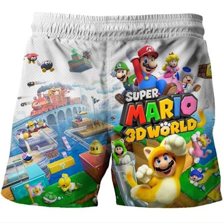 Barn 3D Super Mario Bro Badshorts Badbyxor Strandkläder Surfing Present B