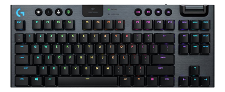 Logitech G915 TKL Tenkeyless LIGHTSPEED Wireless RGB Mechanical Gaming Keyboard - tastatur - Nordisk - karbon Inn-enhet