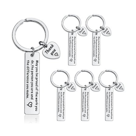 6 stk. Gaver Nøkkelring Anerkjennelse Nøkkelring Gjør en Forskjell Inspirerende Gaver Kollega Slutter GSurprise Gave