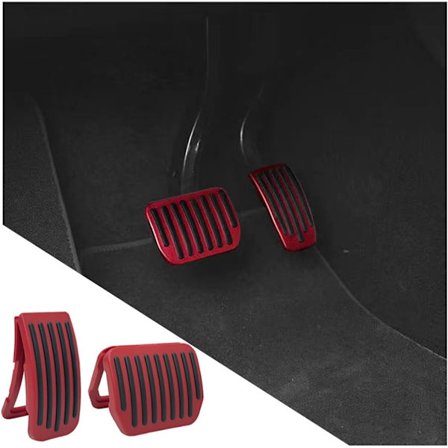 2 st Kopplingspedalplattor, Bilpedaler, Universal Bil Halksäkra Pedaler, Universal Bil Halksäkra Automatisk Gasbromspedal (Röd)