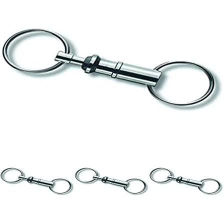 25 mm avainrenkaat, hopea, 4 kpl, irrotettava lukko, kaksoisavainrengas