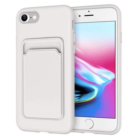 iPhone 8 - Floveme Skal med Korthållare Vit