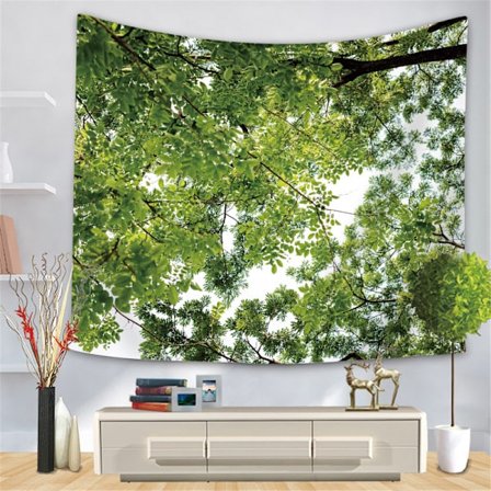 Ny naturlandskapstapet, grön skogssoljus väggbonad,