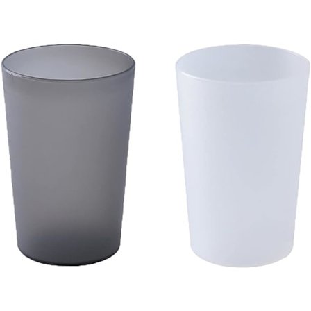2 kopper, tannbørsteholder, tannbørstekopp, (gjennomsiktig svart og hvit)