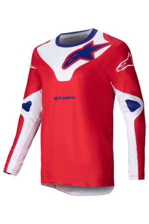 Bluză Motocross Alpinestars Racer Veil roșu aprins/alb XXL