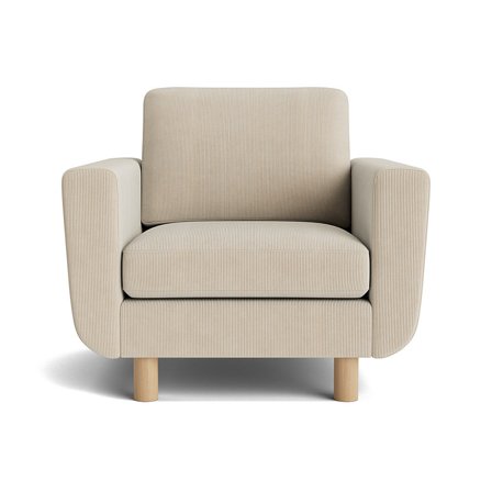 Elegant Ontario Beige Lænestol - Haven Ontario Design - Stærk spånplade & fyrretræ - Komfortabel koldskum - 86x96x86cm