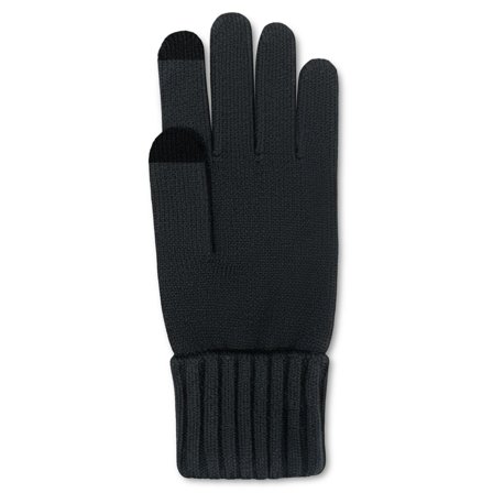 Baltic | Čierne tenké rebrované pletené rukavice s dotykovou funkciou pre mužov - Zimné rukavice