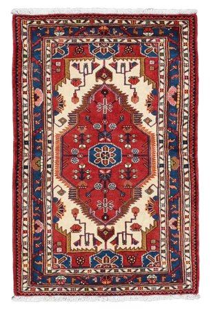 Koberec Hamedan 85X130 Tmavě Červená/Černá (Vlna, Persie)